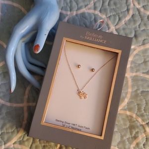 Sterling silver necklace and earrings set